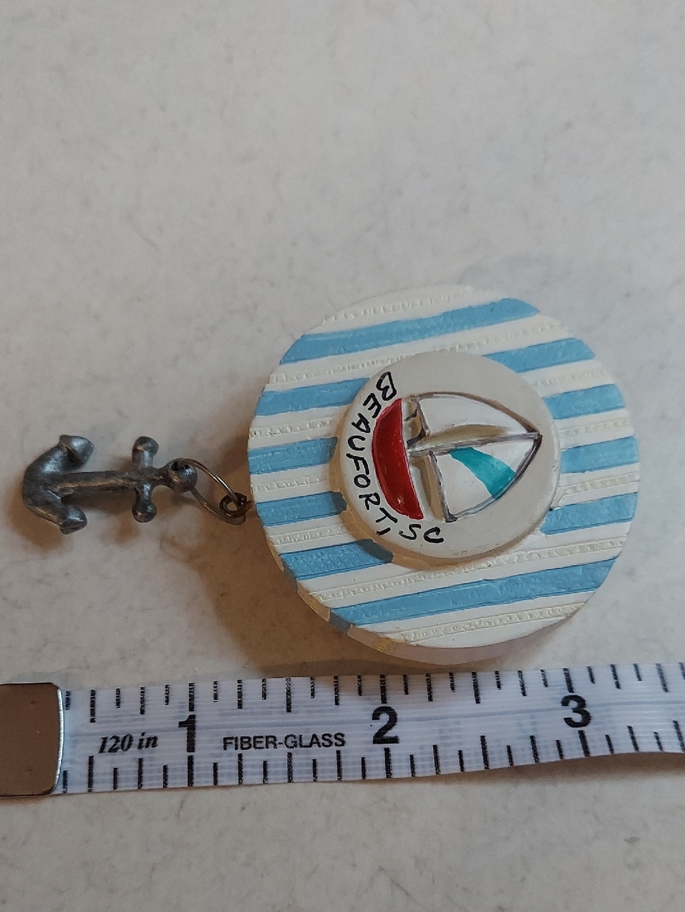 Nautical Sailboat refrigerator magnets - Set Of 2 - Blue, White & Red Vintage - Picture 10 of 10